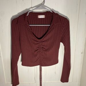 Alter’d state Ribbed Burgundy long sleeve Top